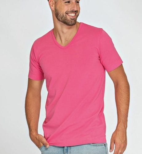 T-shirt V-neck Cotton/ Elasthan Men