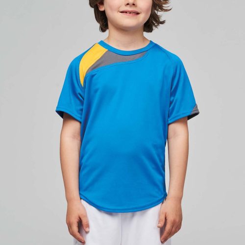 Blauw kinder sportshirt bedrukken