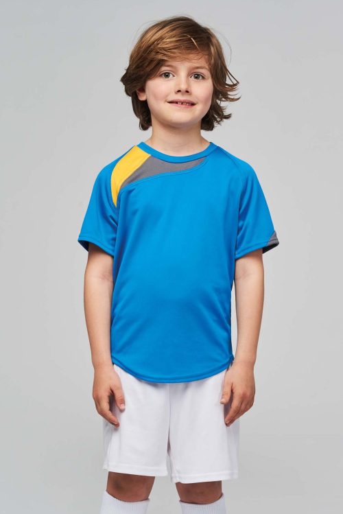 Blauw kinder sportshirt bedrukken
